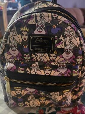 Loungefly Disney Villains Mini Backpack - Black, Purple & Pink